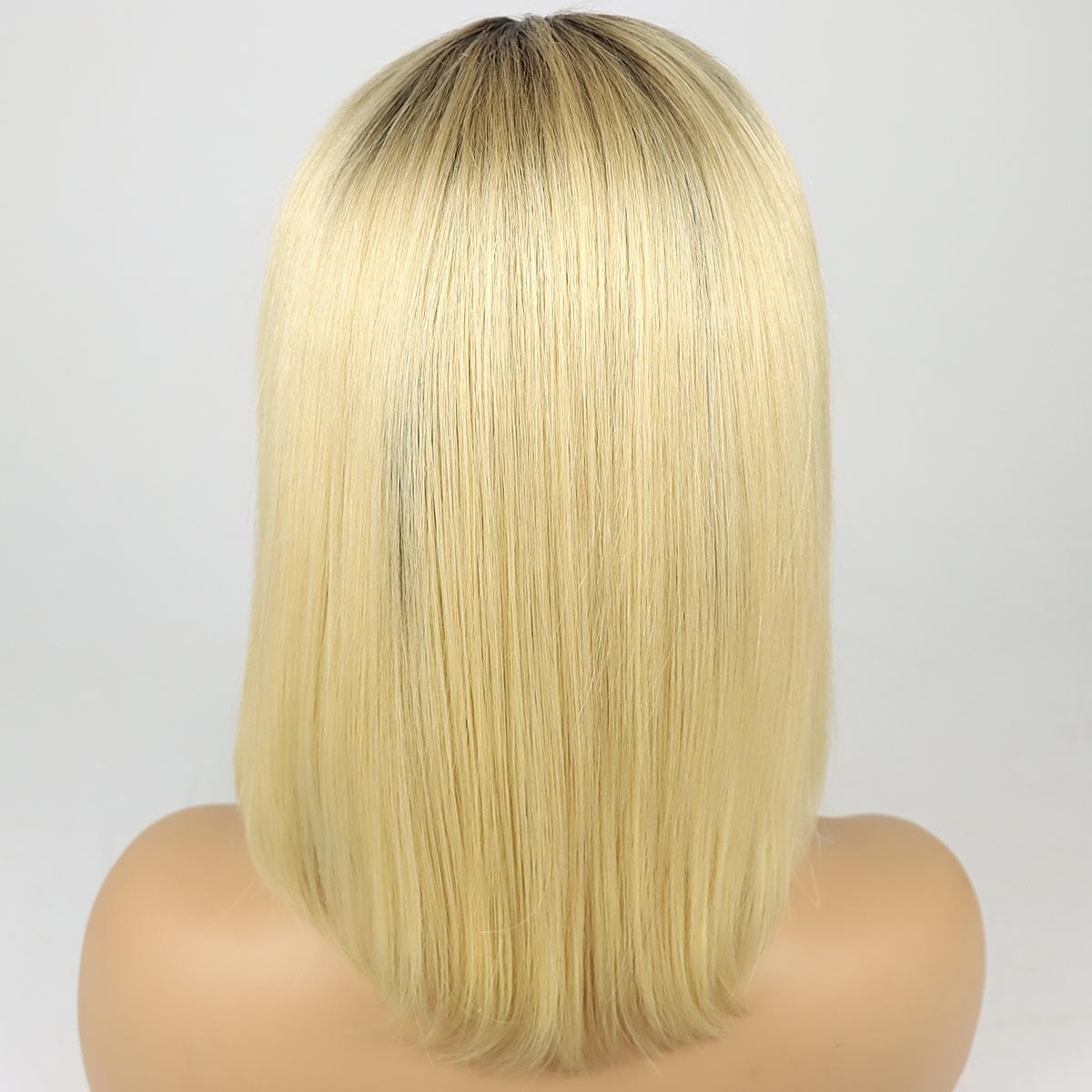130% Density 1B 613 Burgundy Black Root Ombre Blonde 13x6 Short Bob Cut Lace Wigs Pre Plucked For Women