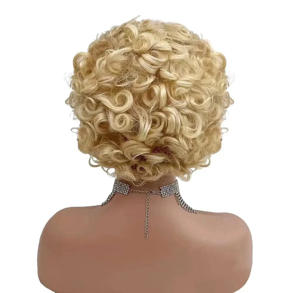 13x4 Pixie Curls Wig Pre Plucked With Baby Hair,Brazilian Short Pixie Wig,Glueless Lace Frontal Pixie Cut Human Hair Wigs
