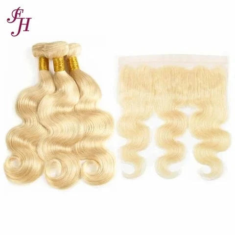14" 14" 14"+12" 13x4 transparent lace frontal / Body wave FH cheap 13x4 lace hd frontal 100% human hair bundles 613 hd lace frontal with 3 brazilian hair bundles