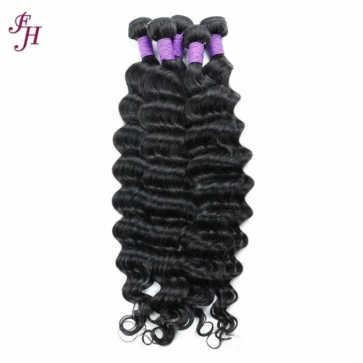 14" 14" 14" / Loose deep wave FH Hair Vendor Bundle Sets Natural Black Blonde Hair Bundles Raw Virgin Brazilian Hair Bundles Package