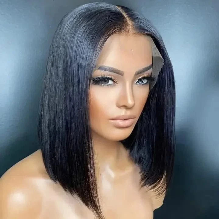 14 Inches / 1 613 Blonde Straight Bob 13x4 Lace Front Human Hair Wig 180% Natural Human Hair Wig For Women Lace Closure Bob Wig