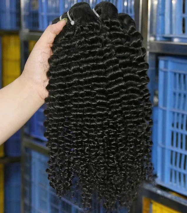 14 Inches / 10A Deep Curly Wholesale Hot Sale China Suppliers Raw Indian Hair 1b Black Straight Salon Hair Extension