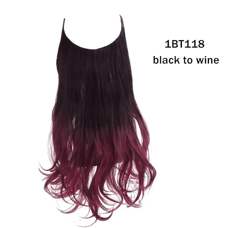 14 Inches / 1BT118 SARLA Wholesale Dropshipping Suppliers Own Brand One Piece Fiber Futura Ombre Invisible Wire Seamless Synthetic Hair Extensions