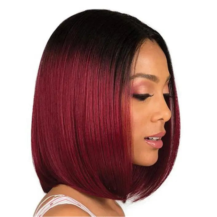 14 inches (4pcs bundle + 1 pc closure) / Bob 01 Ombre red brown blond color Hair