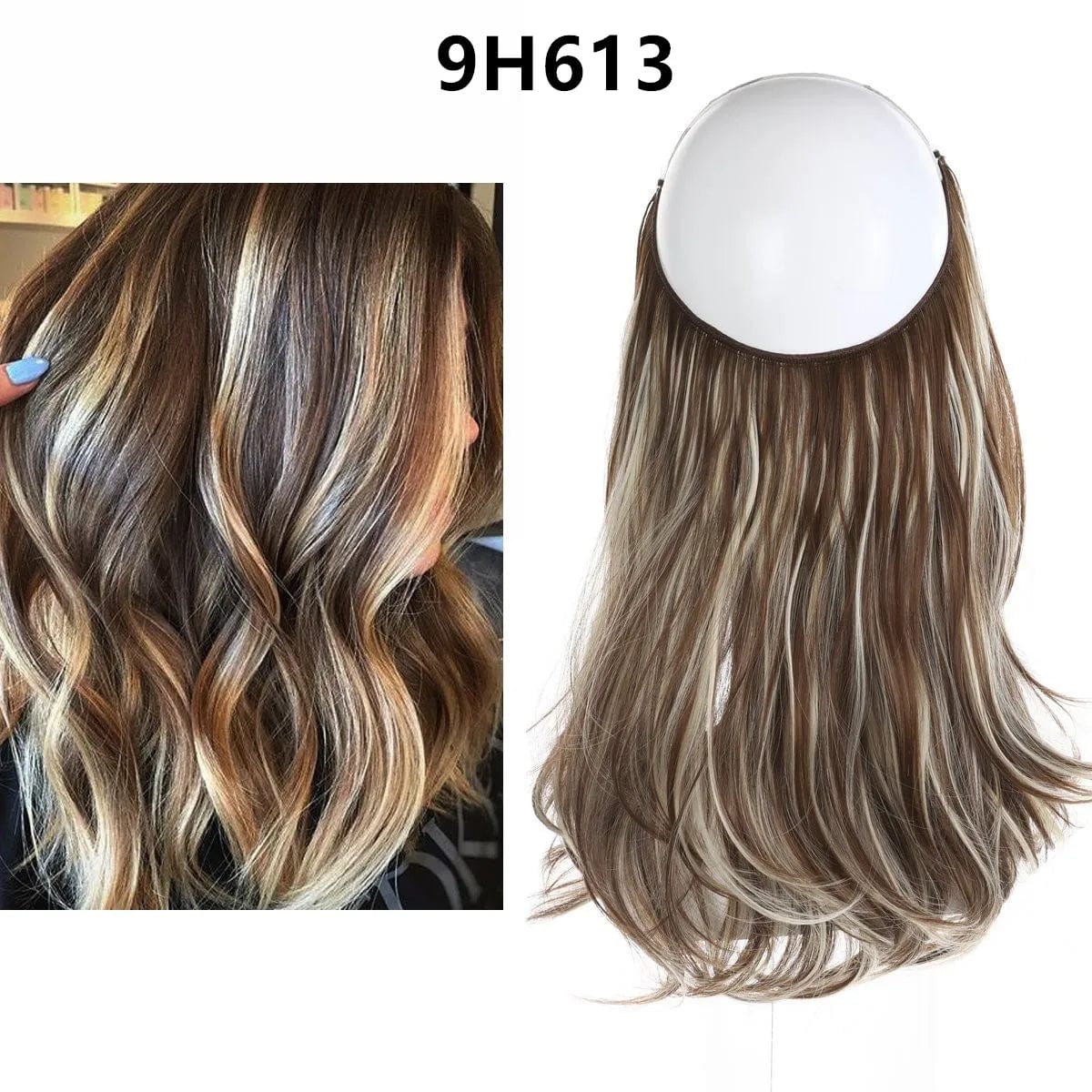 14 Inches / 9H613 SARLA Wholesale Dropshipping Suppliers Own Brand One Piece Fiber Futura Ombre Invisible Wire Seamless Synthetic Hair Extensions