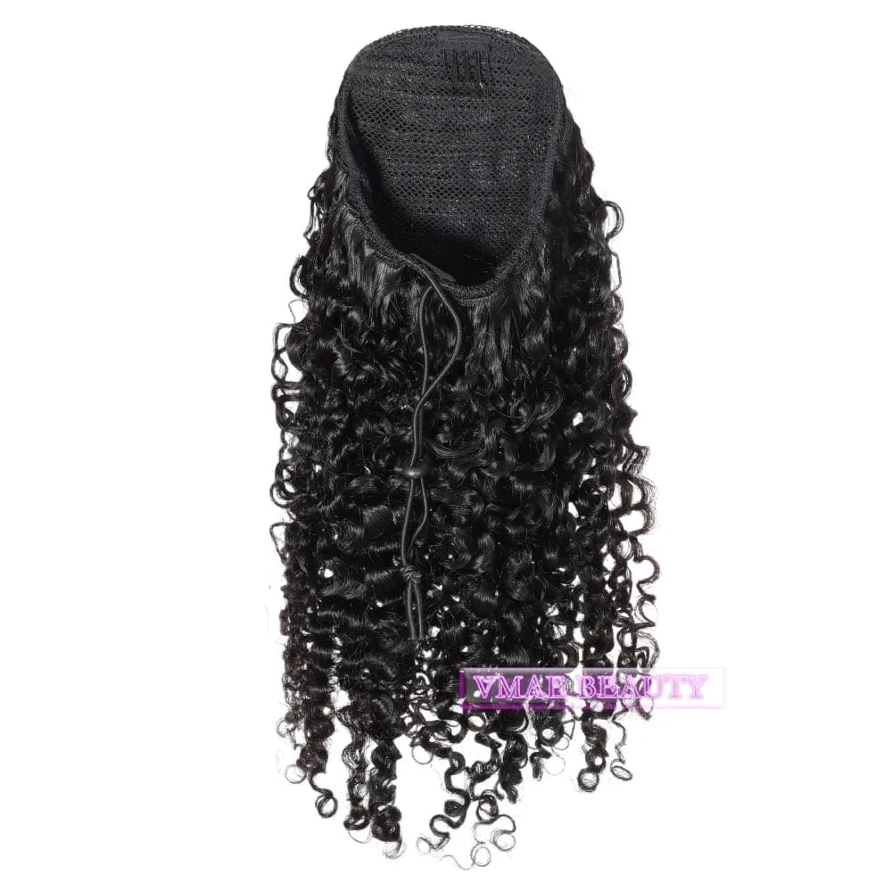 14 Inches / Afro Kinky Curly A 100g Dropship Brazilian Virgin Hair Natural Black 3A 4B 4C Afro Kinky Jerry Curly Yaki Kinky Straight Ponytail Human Hair Extensions