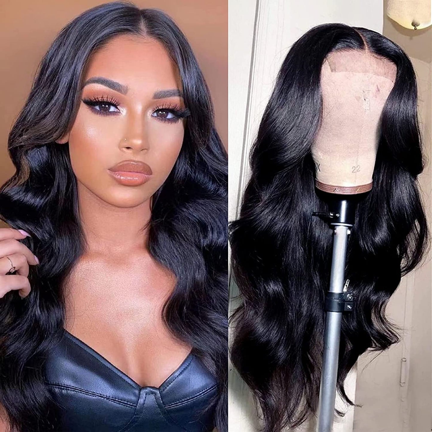 14 Inches / Body Wave Wholesale Water Wave Natural Color Raw Peruvian Hair Lace Front Wigs for Black Women