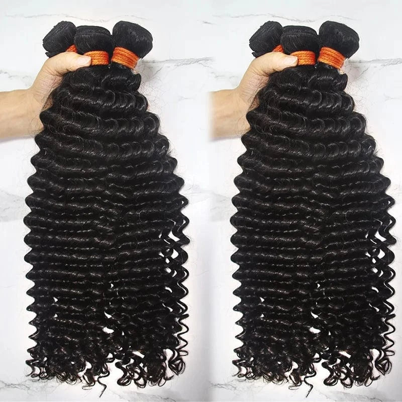 14 Inches / deep wave AngelBella 100% Virgin Human Hair Bundles Products Body Wave Brazilian Hair Weave Natural Curly Hair Extensions