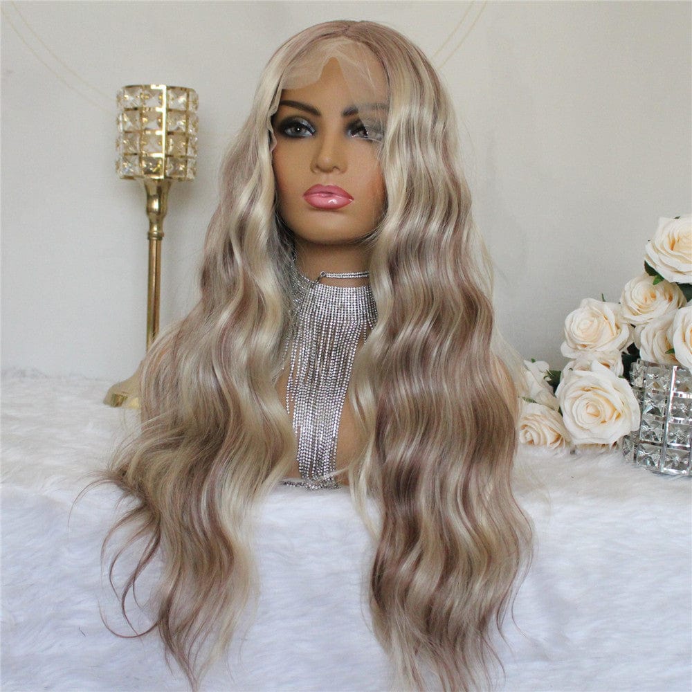 14 Inches / Highlight Honey Brown #613 Blonde Color Deep Wave Highlight Honey Brown #613 Blonde Color Customized Long Straight Virgin Brazilian Cuticle Aligned Hair Lace Front Wigs