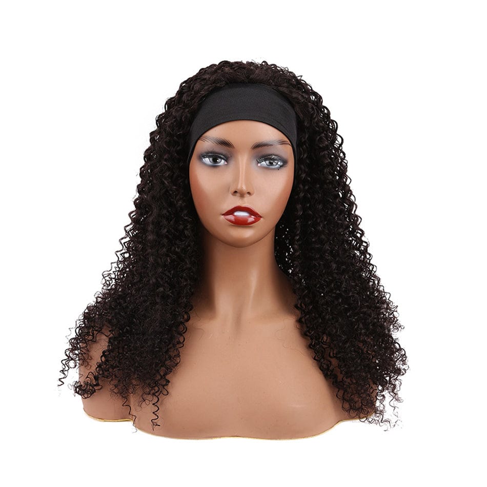 14 Inches / Kinky/Jerry Curly New product turban wig European and American wig African fashion black hand-rolled headband wig factory wholesale