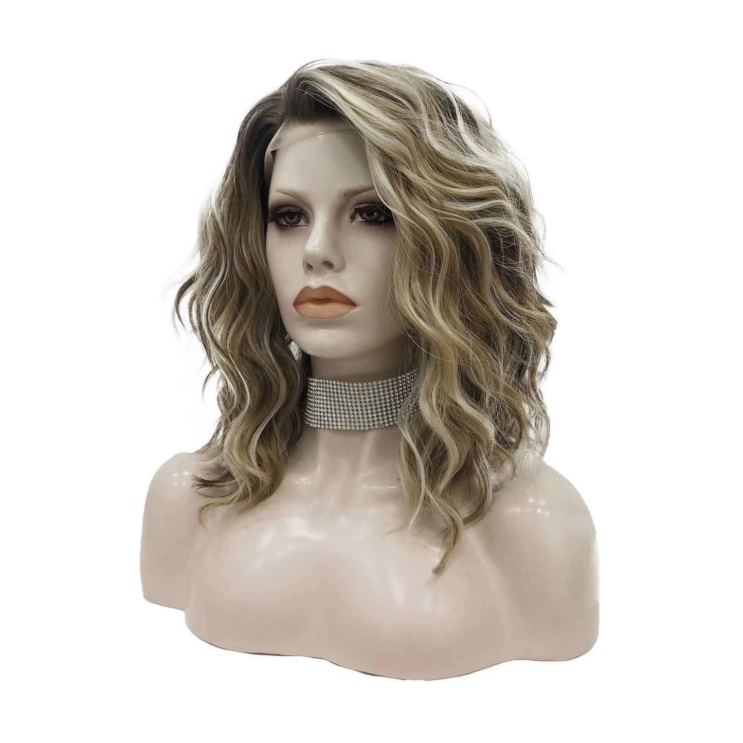 14 Inches / N17-2112-02-GL Celebrity 14inch ombre natural color short curly WigCosplay Premium Synthetic Wigs Futura Heat Resistant Synthetic Hair Wig