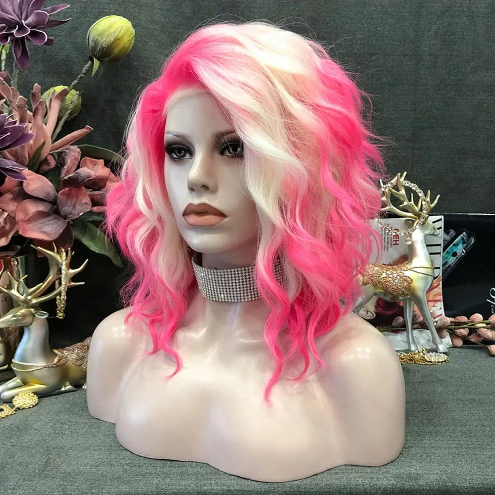 14 Inches / N17-C157-GL Celebrity 14inch dyed color short curly WigCosplay Premium Synthetic Wigs Futura Heat Resistant Synthetic Hair Wig
