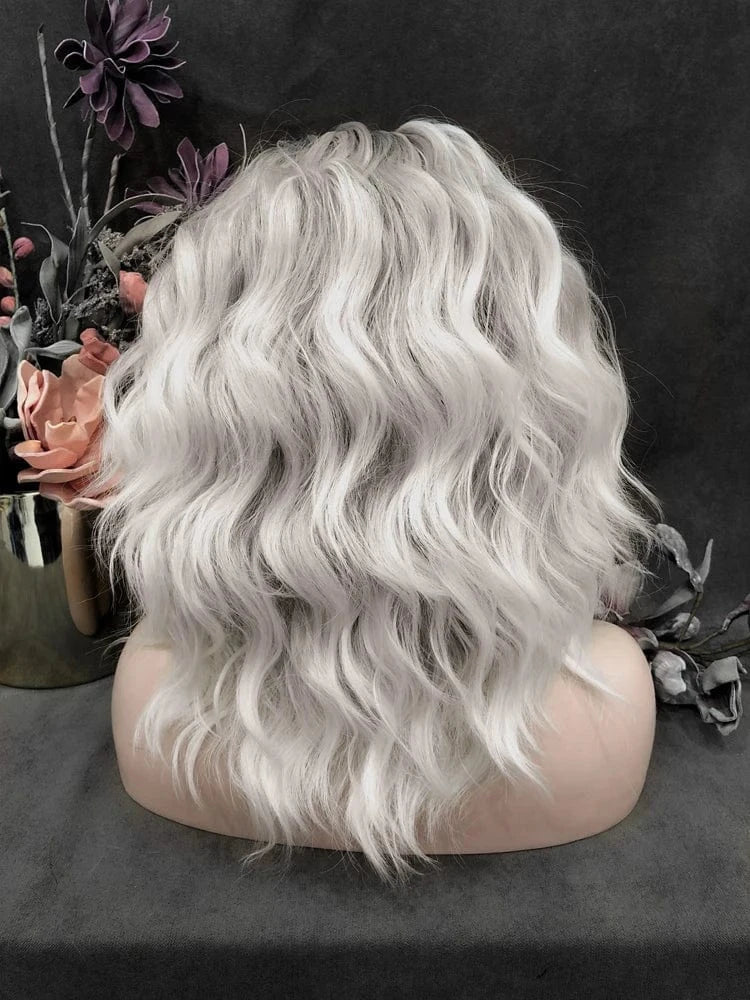 14 Inches / N17-C190-GL Celebrity 14inch ombre dyed grey dark rootscurly WigCosplay Premium Synthetic Wigs Futura Heat Resistant Synthetic Hair Wig