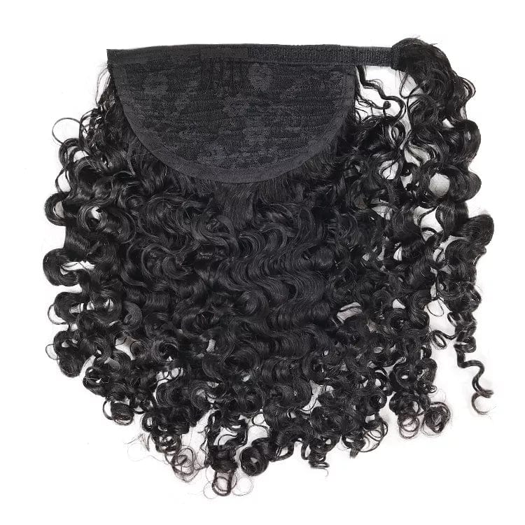 140g Wrap Around Ponytail Hair Extensions Curly Afro Kinky Burmese Curly Human Raw Virgin Hair