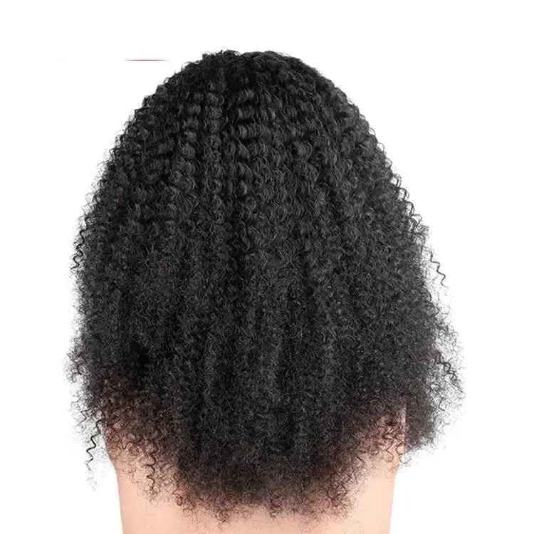 14inch 200%Density Afro Kinky edges Glueless Wig,Brazilian Virgin Human Hair Wigs For Black Women,Bob Curly 13X4 lace Front Wigs