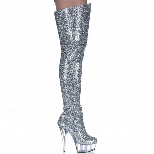 15 cm sexy hate day superb high tall canister boots the knee-high boots pole dancing performance stage shows dress shoress shoes