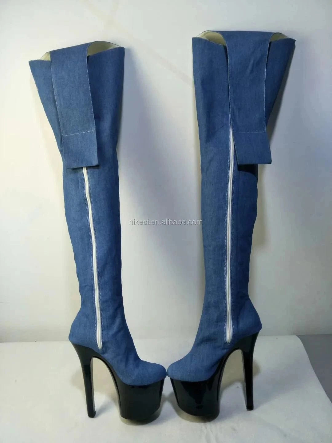 15 cm the pink high with knees and the waist boots nightclub dance fashion models show sexy jumpsuits boots shoes