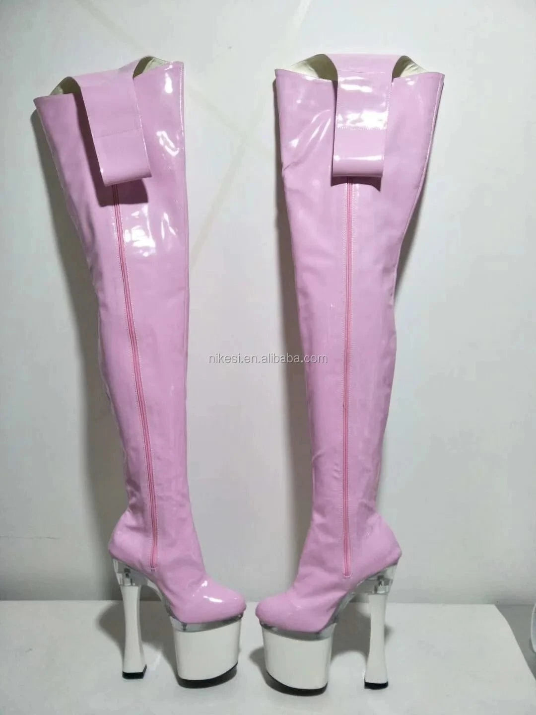 15 cm the pink high with knees and the waist boots nightclub dance fashion models show sexy jumpsuits boots shoes