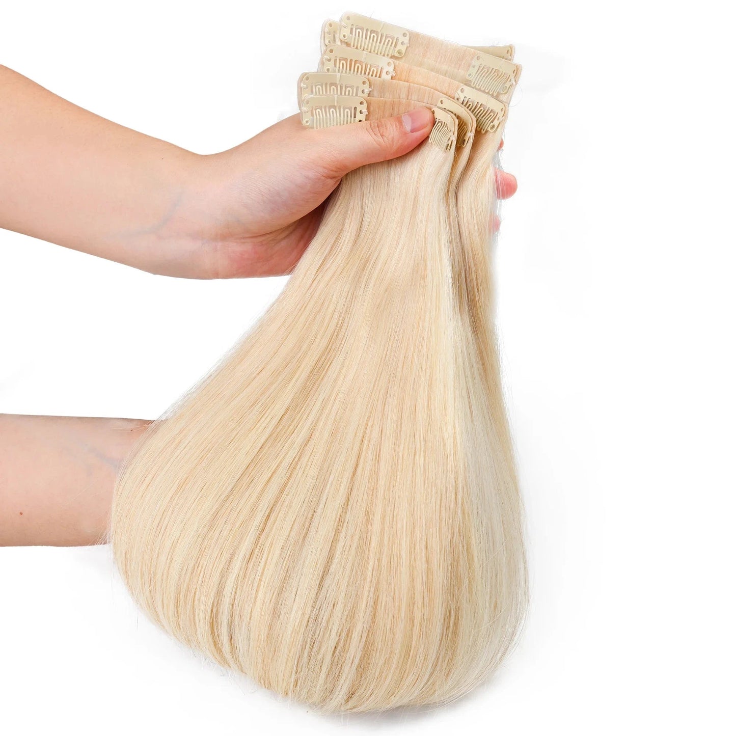 15A seamless clip in hair extension 100% human Pu clip ins hair extensions un- processing Double Drawn Real Raw hair