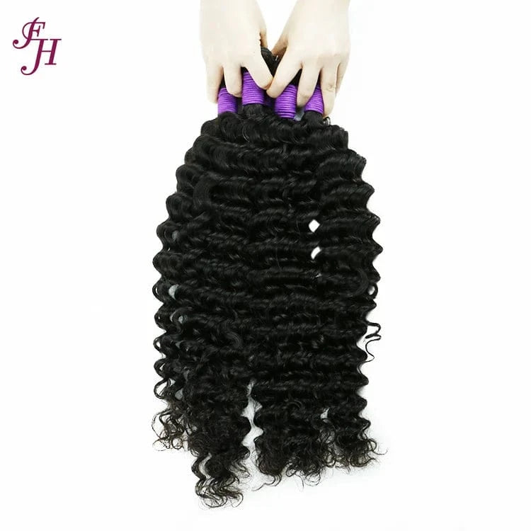 16" 18" 20" / Deep wave FH Hair Vendor Bundle Sets Natural Black Blonde Hair Bundles Raw Virgin Brazilian Hair Bundles Package