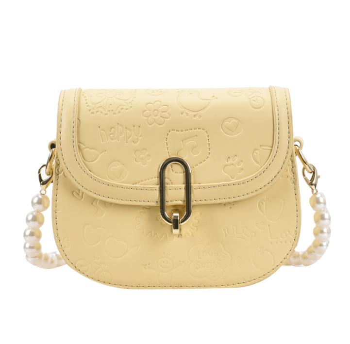 16*6*14cm / #3 Hot sale cute cartoon print pearl chain lady tote bag small square bag shoulder handbag Chain Shoulder Messenger Bags