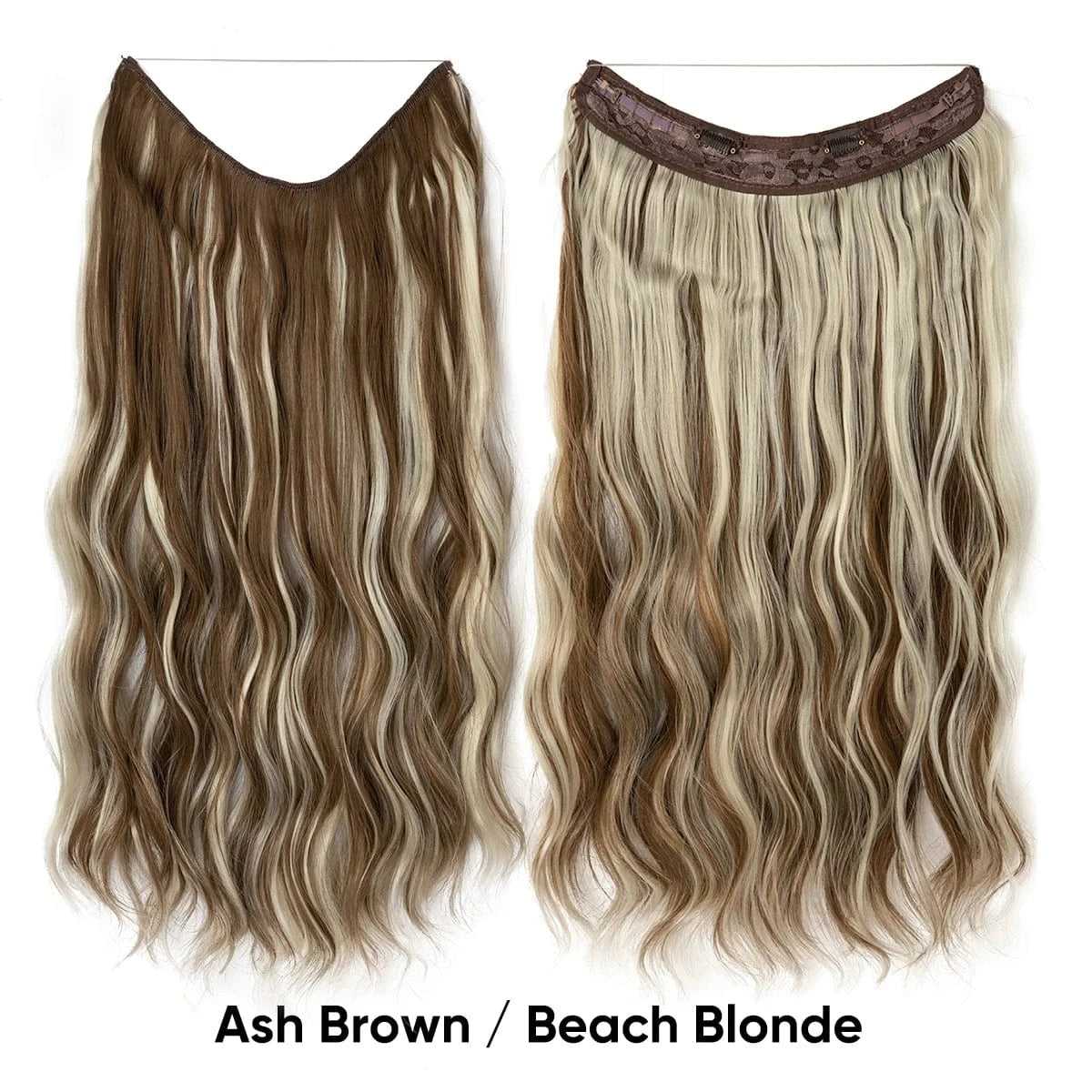 16 Inches / 10H613 Wholesale Suppliers Synthetic Fiber Invisible Wire White Seamless Ombre Private Label Hair Extensions Pieces for White Woman