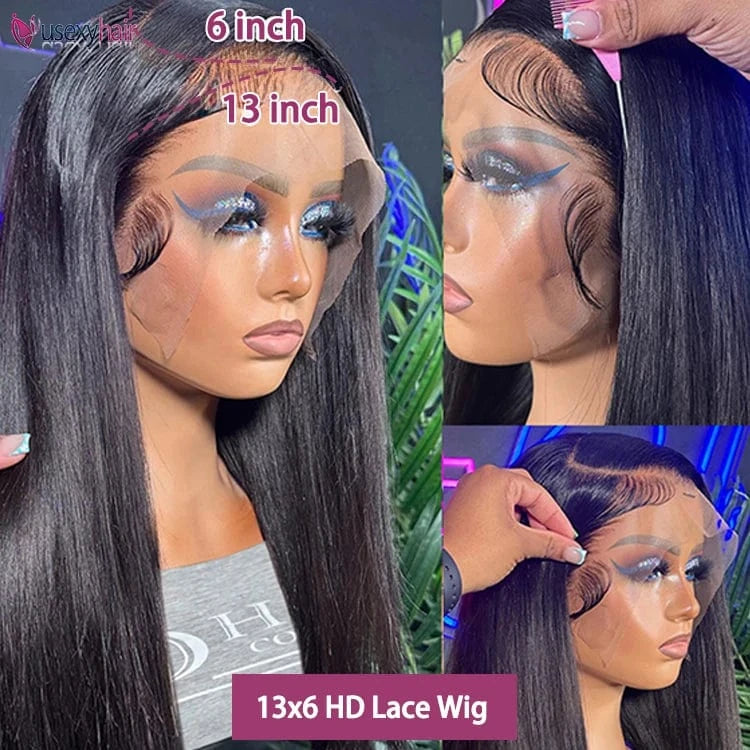 16 Inches / 150% Density 13x6 lace frontal wig 13x6 HD Glueless Curly Brazilian Lace Front Wig