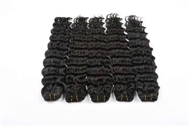 16 Inches / 1B Wholesale Grade 9A deep curl human hair extension virgin human hair virgin Peruvian deep wave