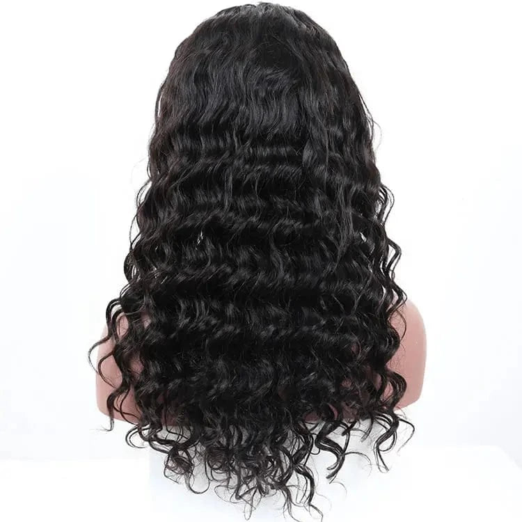 16 Inches / 4*4 lace loose deep FH wholesale human raw hair natural black brazilian cuticle aligned virgin hair 13*4 lace front hair wig