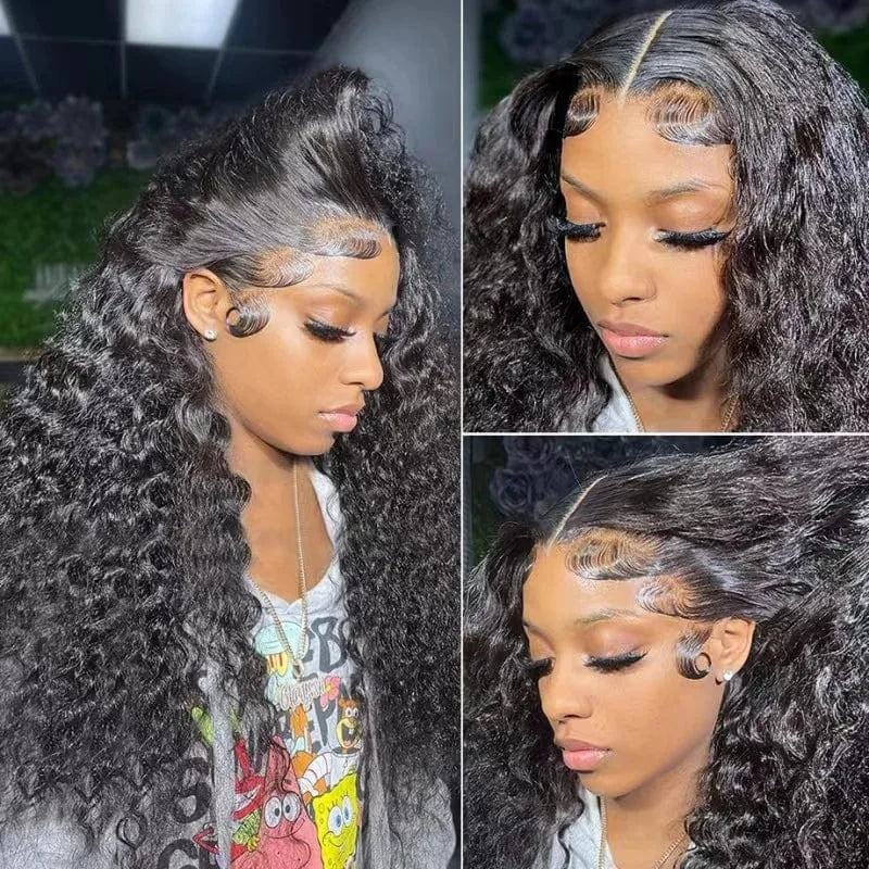 16 Inches / 4 new fashion 13X4 frontal supper double drawn 300% density 100% human hair 12A high quality jerry curly hair