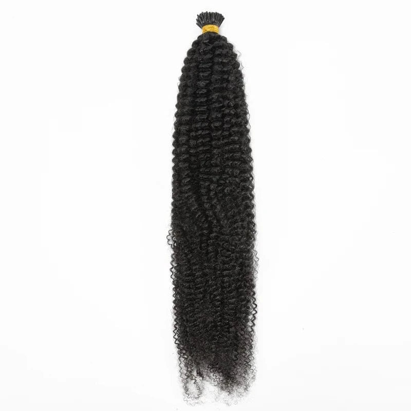16 Inches / 4A VMAE Raw Virgin Vietnamese Remy Cuticle Microlink I Tips 4C Afro Kinky Curly Hair Extensions 100% Natural I Tip Hair Extension