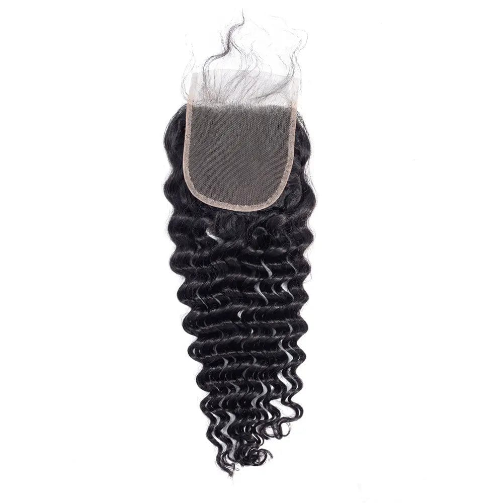16 Inches / 5X5 transparent lace deep curly Factory Price Virgin Human Hair Real Swiss Transparent 4x4 13x6 Hd Film Lace Frontal