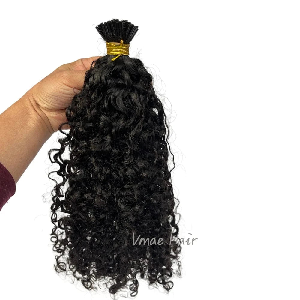 16 Inches / Afto kinky curly A VMAE Raw Virgin Vietnamese Remy Cuticle Microlink I Tips 4C Afro Kinky Curly Hair Extensions 100% Natural I Tip Hair Extension