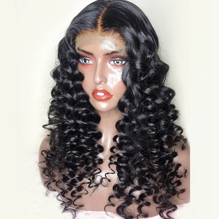 16 Inches / Color 6 Unprocessed 400% High Density Burmese Curly Full Cuticle Aligned Human Hair Melt HD Lace Frontal Closure Wigs
