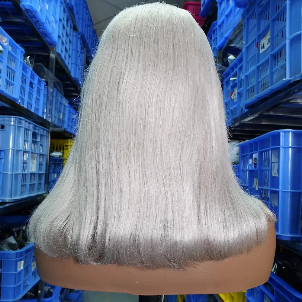 16 Inches / GRAY-01-13*4 bob wig Orange Human Hair Wig Colored Short Bob