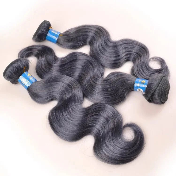16 Inches / Grey blue New color grey human hair extension,grey brazilian vrigin human color hair weaves, sew in human hair weave  hair