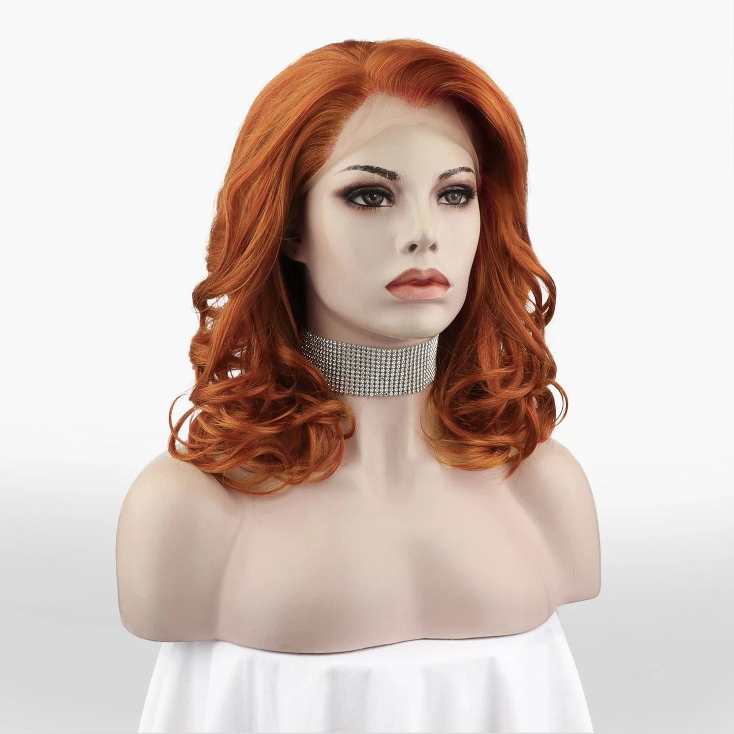 16 Inches / N19-C003-GL Celebrity 16inch Short bob cut copper hair Matte Heat Resistant Fiber synthetic wigs vendor