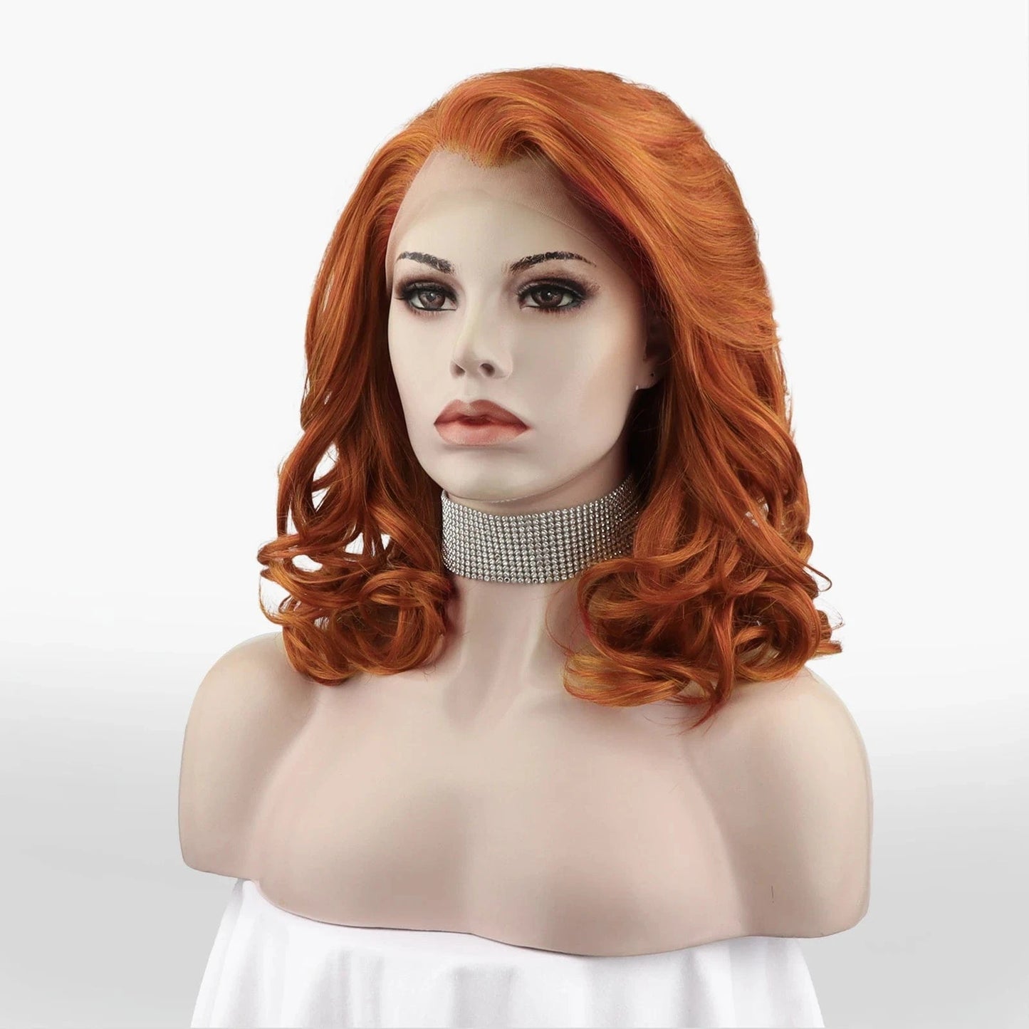 16 Inches / N19-C003-GL Celebrity 16inch Short bob cut copper hair Matte Heat Resistant Fiber synthetic wigs vendor