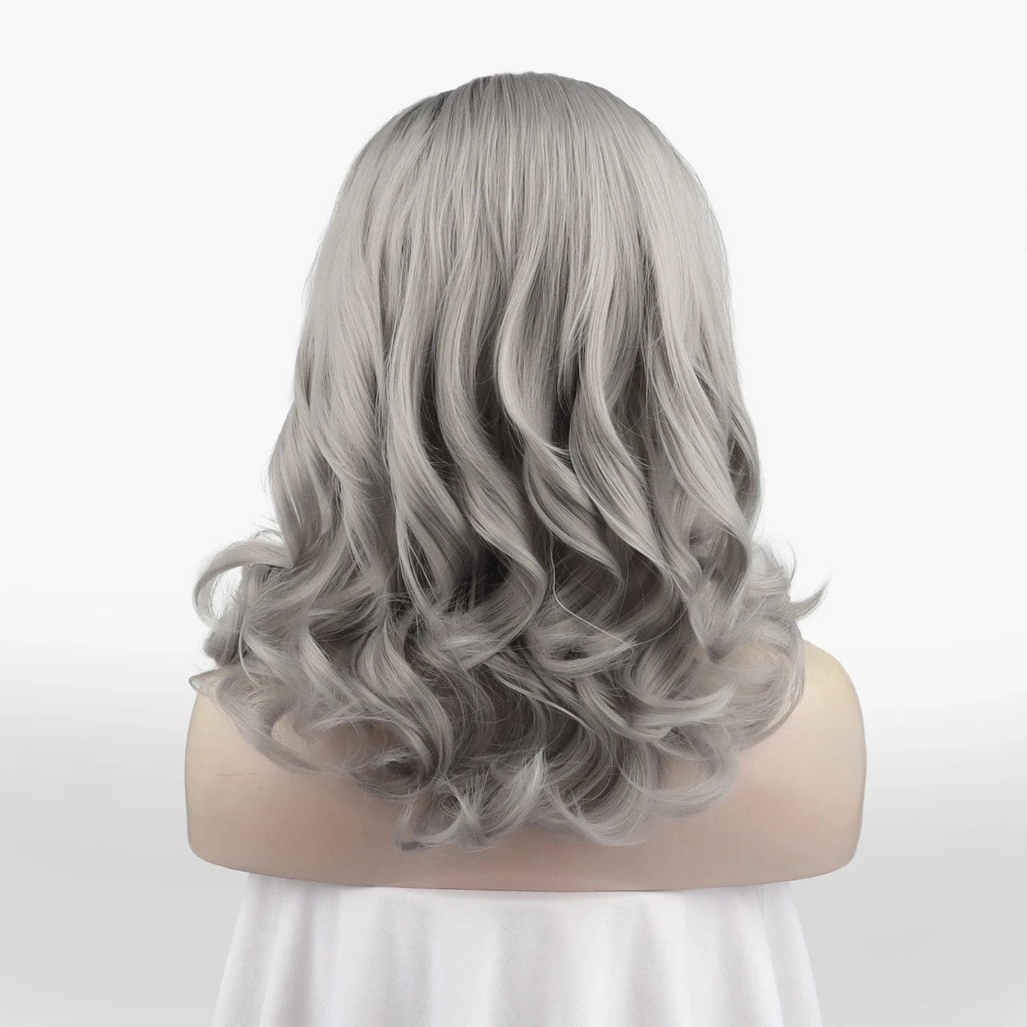 16 Inches / N19-T1/0906-GL Celebrity 16inch Short bob cut Silver Ombre Hair grey Matte Heat Resistant Fiber synthetic wigs vendor