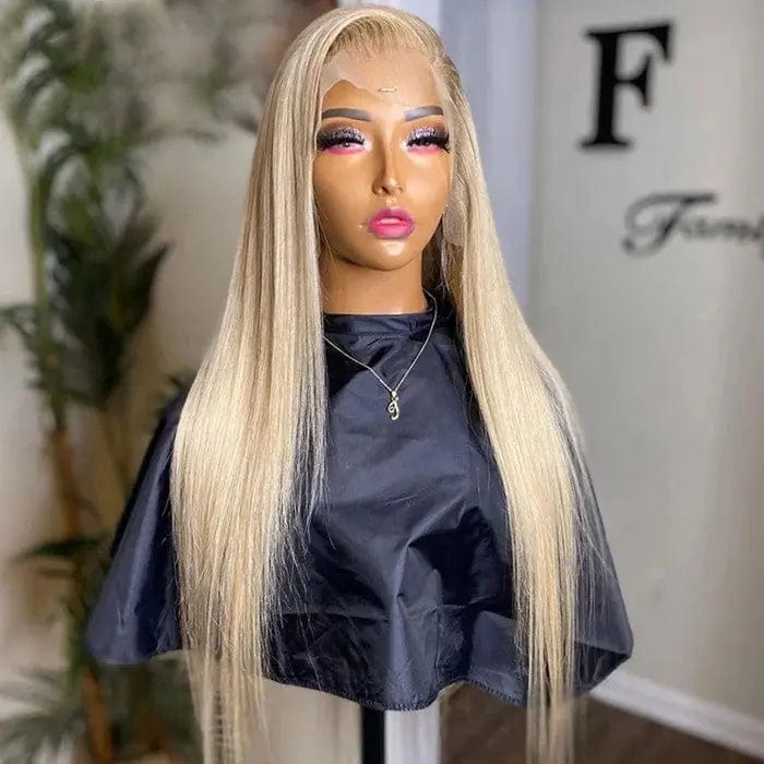 16 Inches / Ombre Golden Color Popular Ombre Golden Color 100% Human Hair Wigs Long Straight 26 Inches Lace Front Human Hair Wig For Women Hair