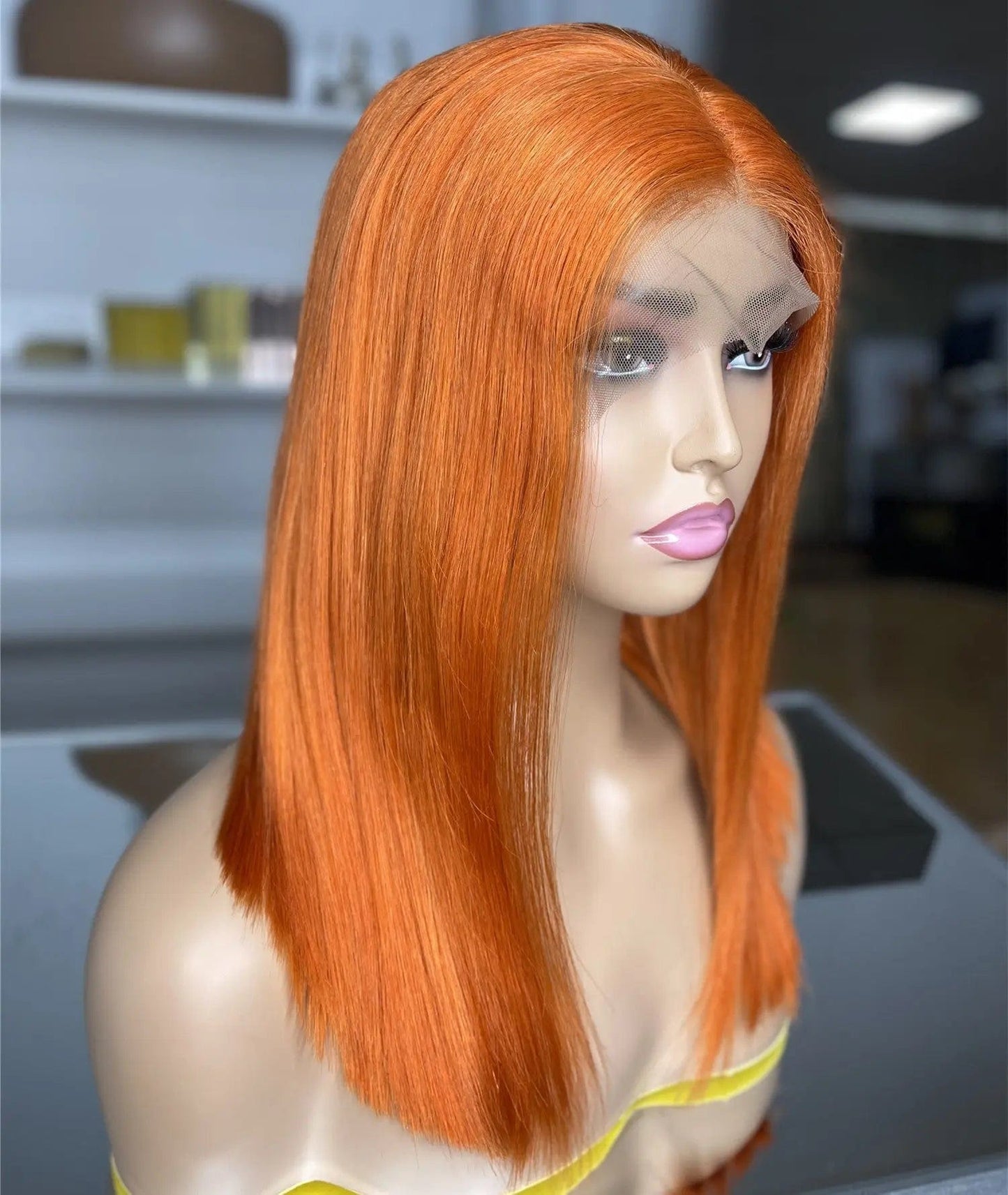 16 Inches / Orange Thick Cheap 150% Density 16 Inch 13*3.5 Lace Wig