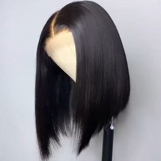 16 Inches / Straight 150% Density Transparent Bone Straight Bob Wig Cuticle Aligned Virgin Body Wave 4X4  Brazilian Human Hair Glueless Hd Lace Wig