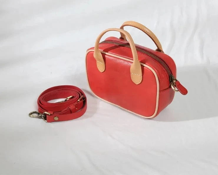 17*11*7cm / Red New Fashion Genuine Leather Handbags Messenger Bags Shoulder Bags For Women