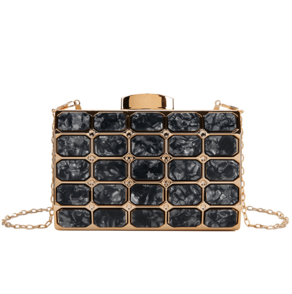 17*4*11cm / black Wholesale beautiful luxury shoulder bag metal clutch party bags evening purse for ladies