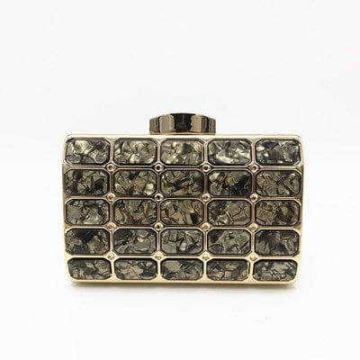 17*4*11cm / Coffee Wholesale beautiful luxury shoulder bag metal clutch party bags evening purse for ladies