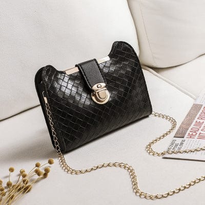 17.5*4.5*14cm / black Newest Solid Color Ladies Crossbody Hand Bags Chain Shoulder Bag Handbags For Women