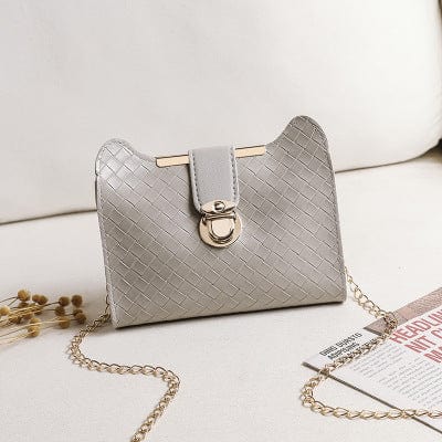 17.5*4.5*14cm / Light Grey Newest Solid Color Ladies Crossbody Hand Bags Chain Shoulder Bag Handbags For Women