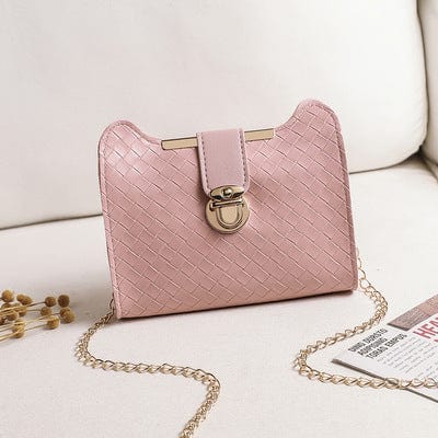 17.5*4.5*14cm / pink Newest Solid Color Ladies Crossbody Hand Bags Chain Shoulder Bag Handbags For Women