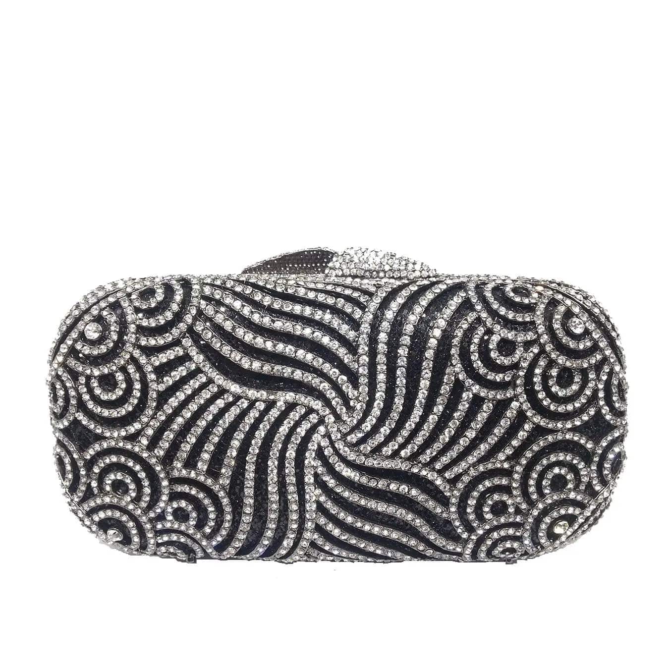 17.5X9X5CM / Black Fancy Ladies Hot Design Rhinestones Crystal Evening Purse Handbag Wedding Bags Diamond Purses Party Crystal Clutches