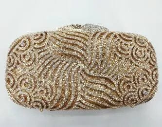 17.5X9X5CM / Gold Fancy Ladies Hot Design Rhinestones Crystal Evening Purse Handbag Wedding Bags Diamond Purses Party Crystal Clutches